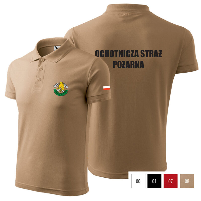 Men's Pique Polo T-shirt 203 200g FIRE OSP / PSP / MDP Axes and Helmet + Your Logo / Coat of Arms