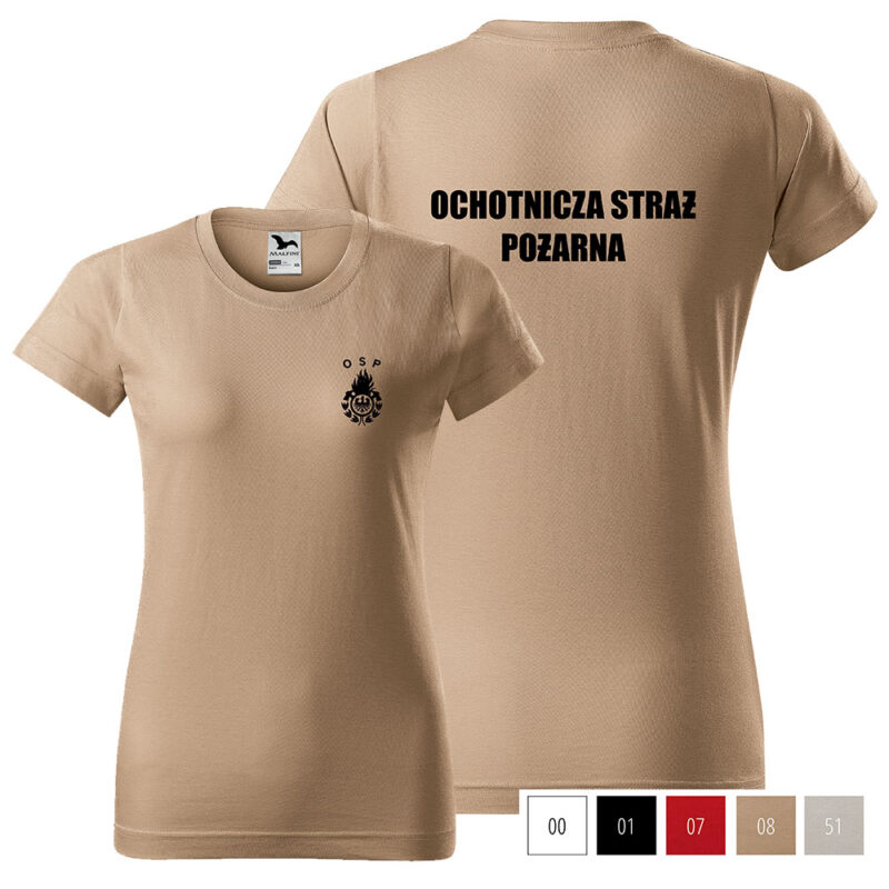 Women's T-shirt 160g VOLUNTEER FIRE BRIGADE / PSP / MDP OGNIK VOLUNTEER FIRE BRIGADE + Your Logo / Coat of Arms
