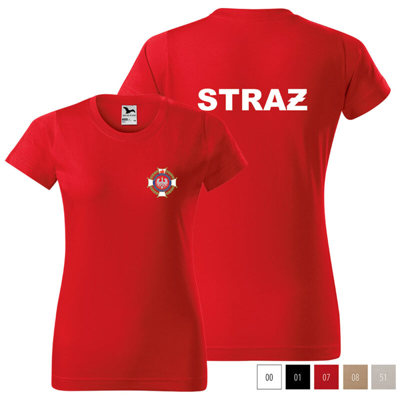 Women's T-shirt 160g FIRE OSP / PSP / MDP Association of Volunteer Fire Departments + Your Logo / Coat of Arms