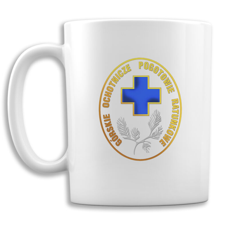 White Ceramic Mug 330ml PREMIUM Personalized with logo for WOPR / TOPR / GOPR / Medical Staff / Emergency Medical Services