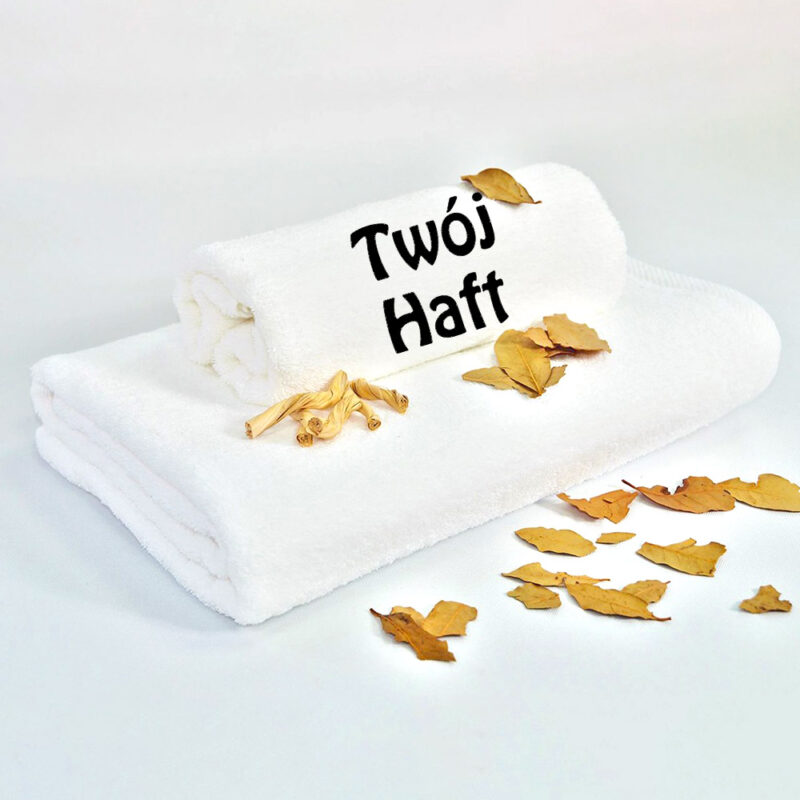 Terry hotel towel 50x100 LEMON RE02 WHITE with your embroidery