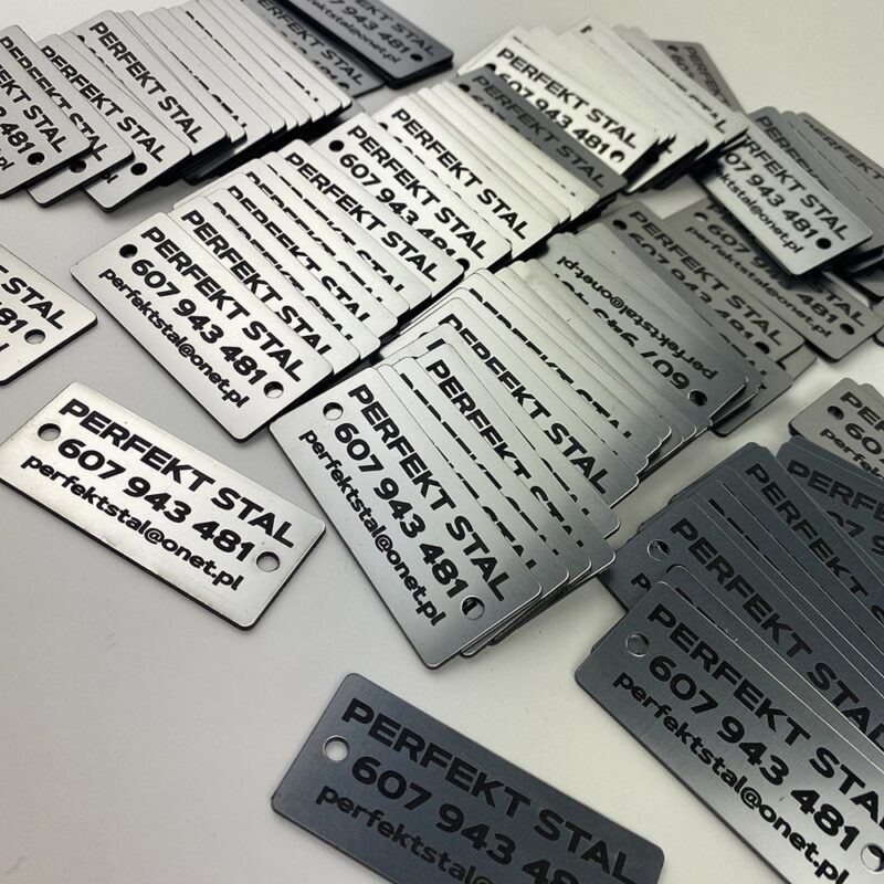 Product plates Company IDs Advertising laminates Company business card