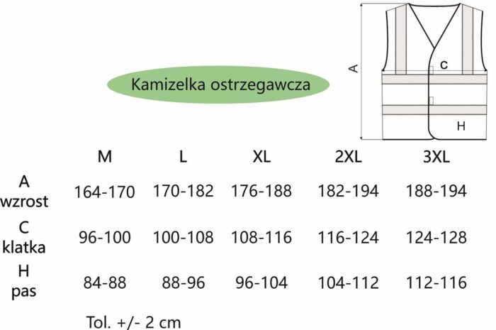 Tabela-rozmiarowa-kamizelka-ostrzegawcza Tabela-rozmiarowa-kamizelka-ostrzegawcza