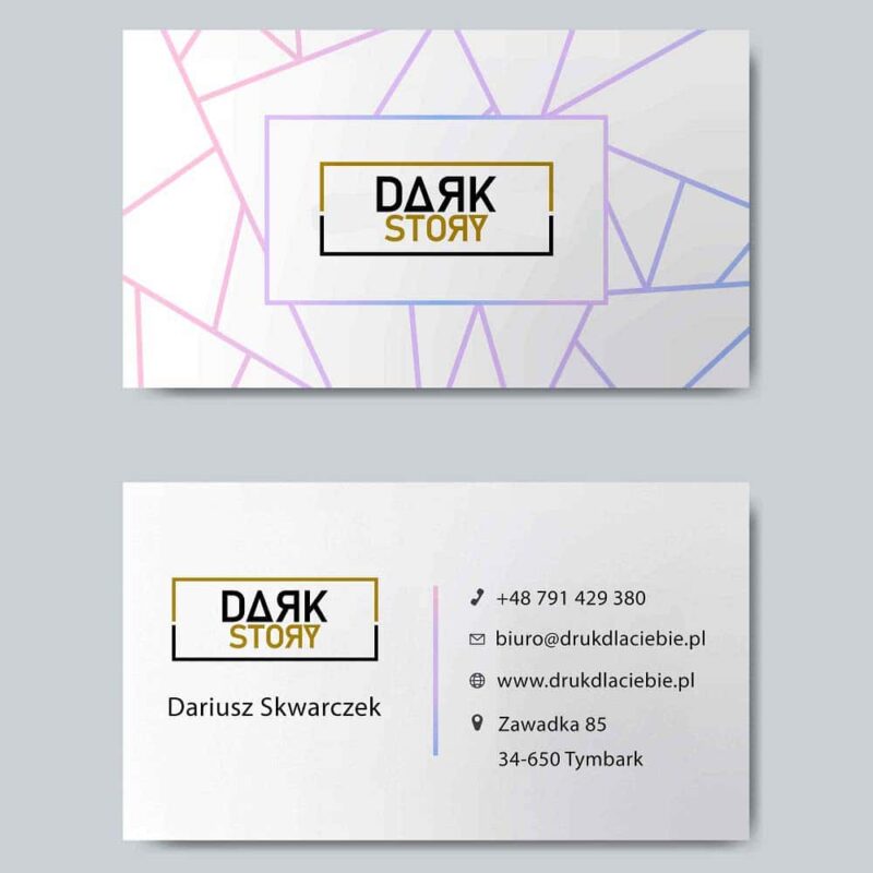 Business cards laminated with matte or glossy foil