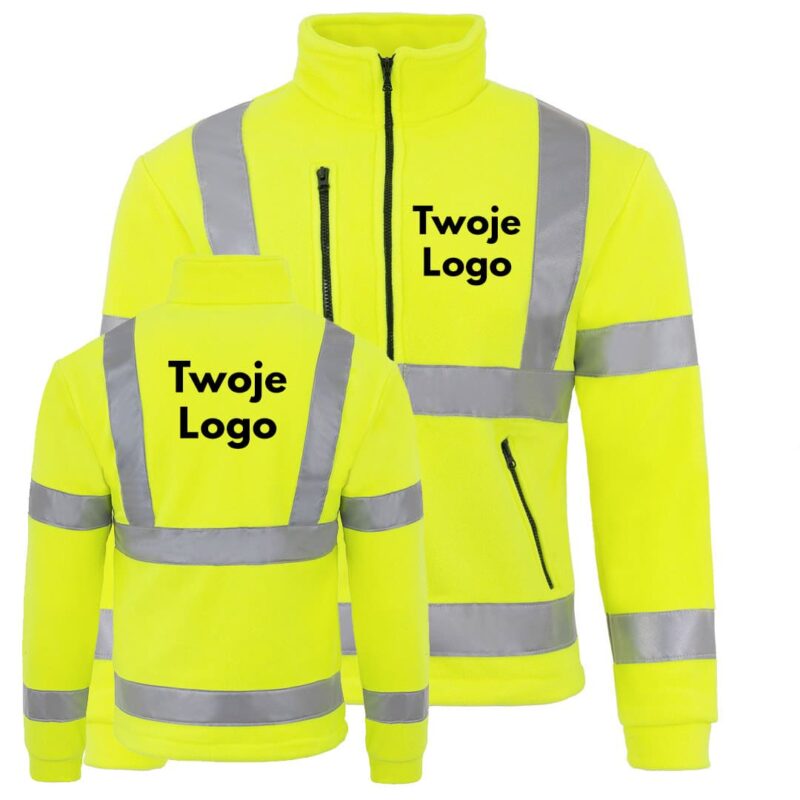 Thick warm FLRA 340 G FLUO reflective fleece Orange and Yellow with your logo