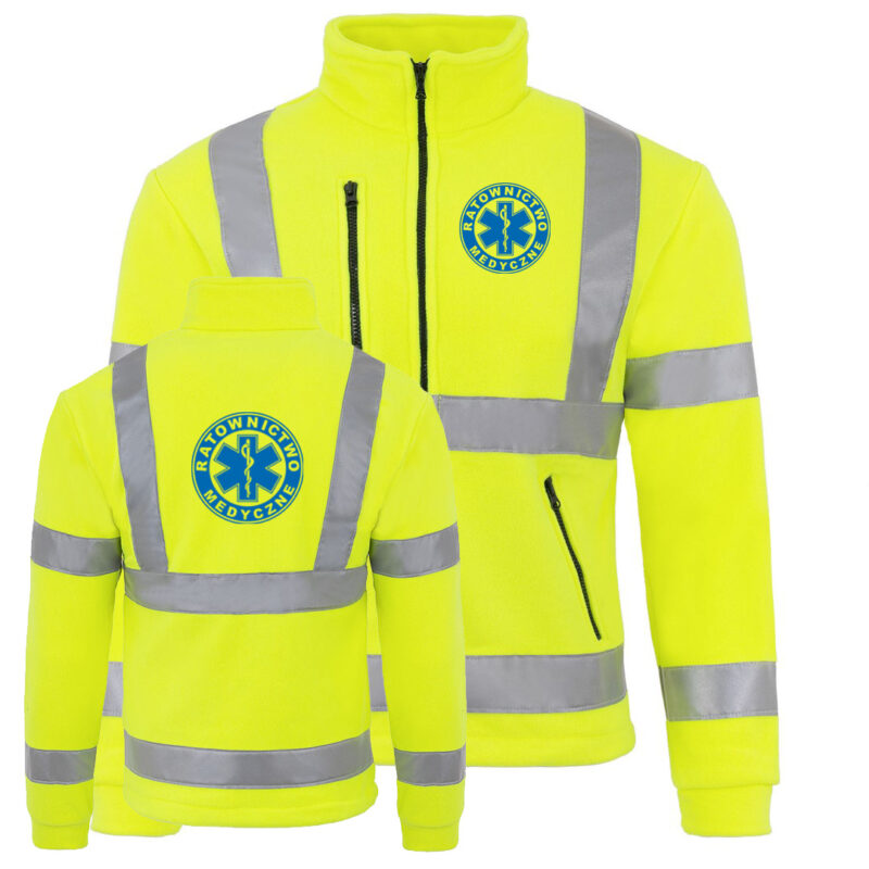 Thick warm fleece FLRA 340 G FLUO reflective orange and yellow for paramedics / doctors / GOPR / TOPR / medical staff