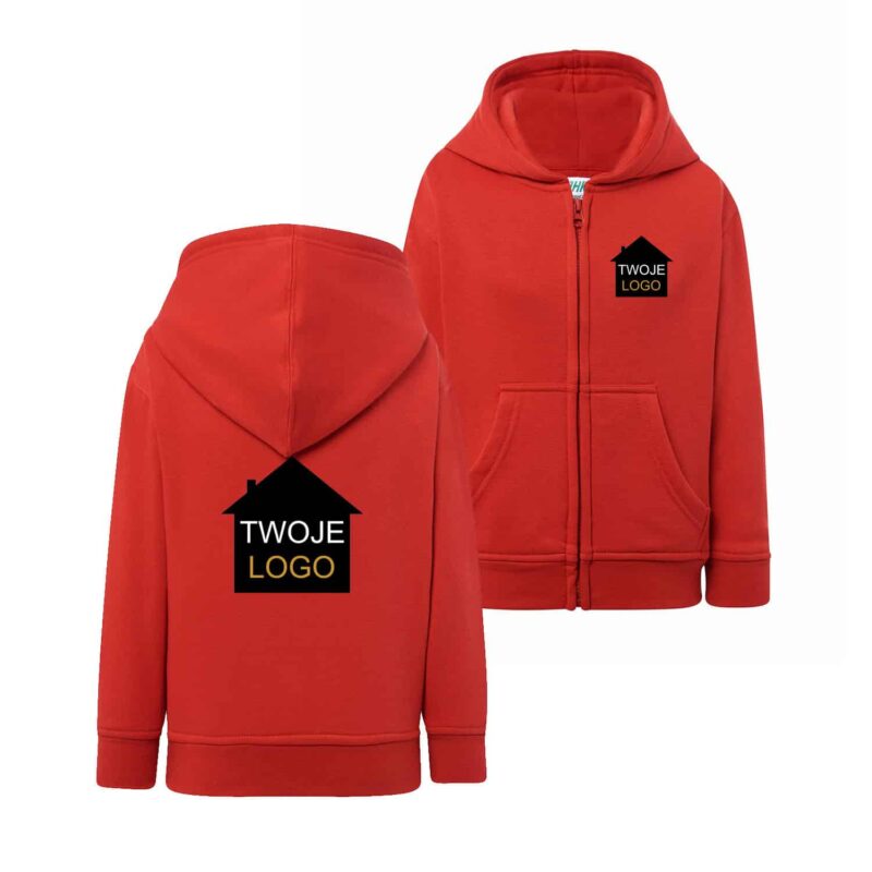 Children's youth sweatshirt with a hood and zipper JHK SWRK HOOD with your print