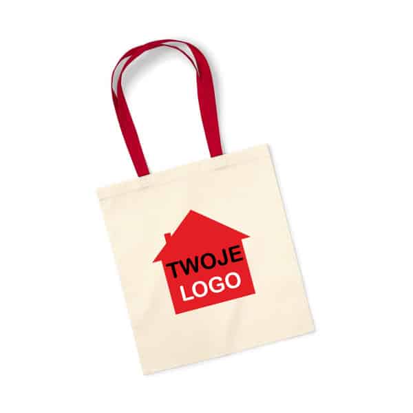 Ecru Cotton Bag with Contrasting Colored Handles 140g