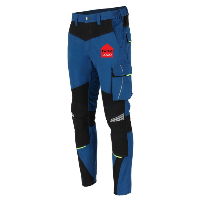 Men's work trousers, blue, waist-length, Lahti Pro L40548, with your print