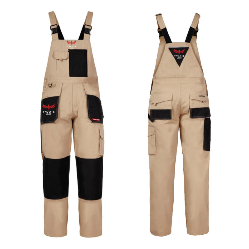 Beige Lahti Pro L40601 protective work dungarees with your print