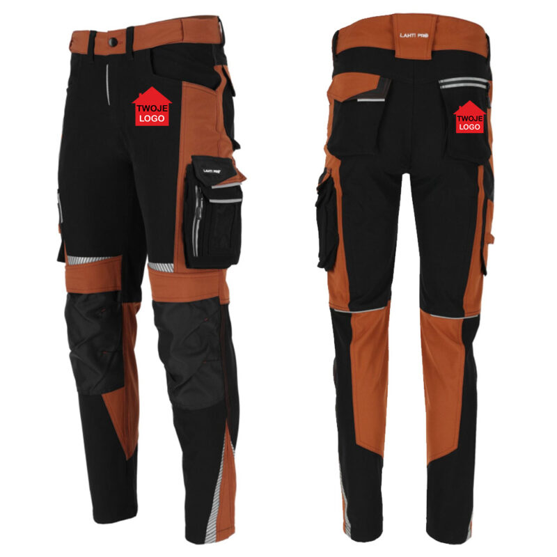 Men's slim fit work trousers Stretch Line Lahti Pro L40545 with your print