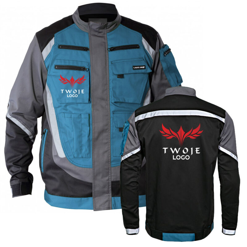 Lahti Pro L40403 protective work jacket/sweatshirt with reflective stripes with your print