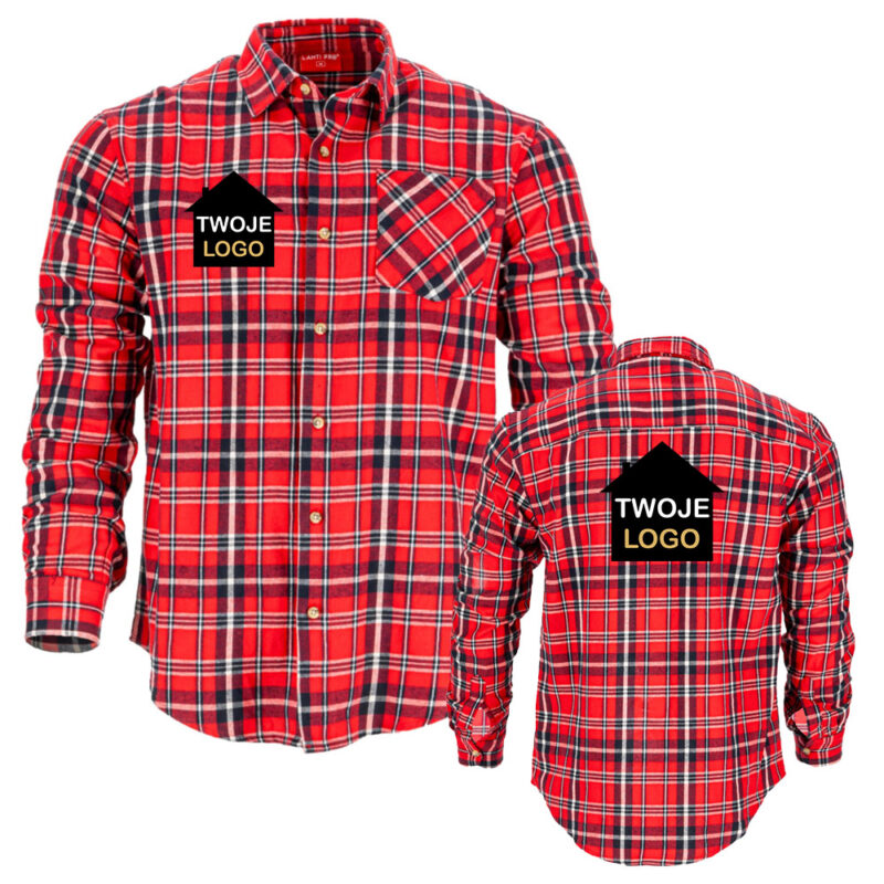 Men's cotton flannel work shirt Lahti Pro L41803 with your print