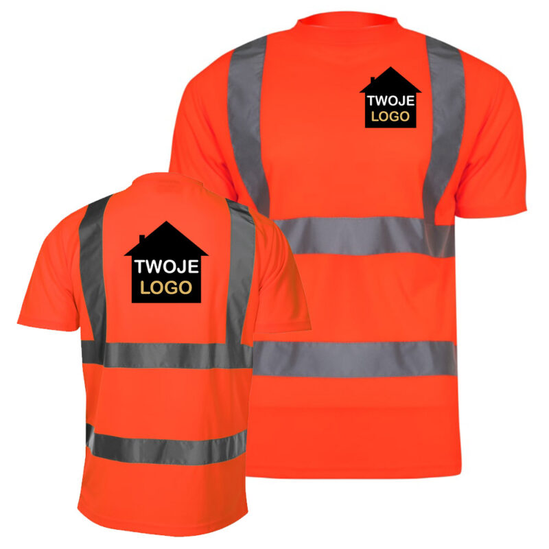 Lahti Pro L40207 men's unisex orange warning t-shirt with your print