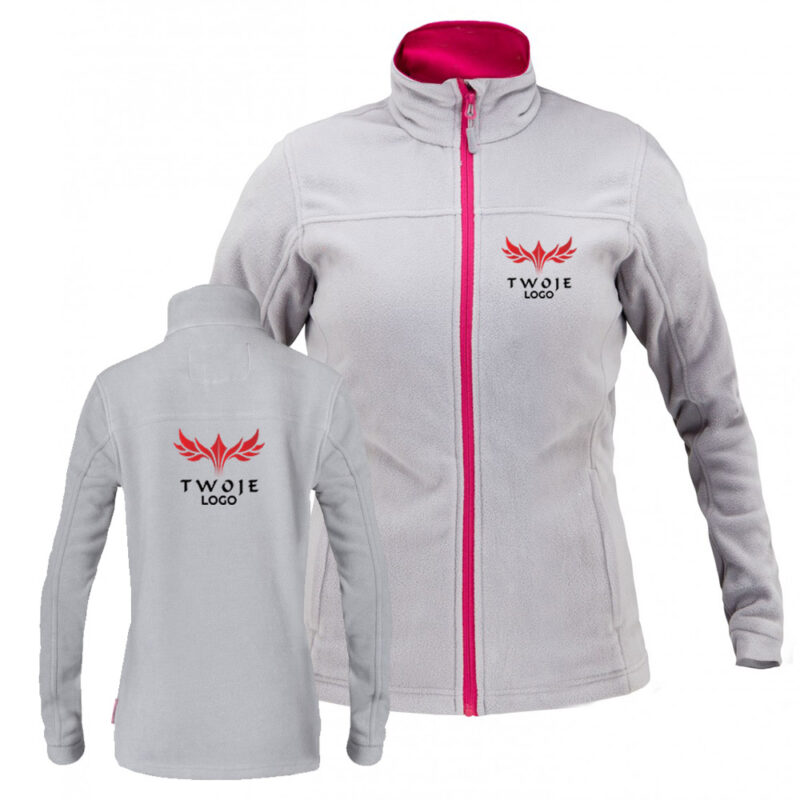 Women's fleece sweatshirt gray and pink Lahti Pro L40106 with your print