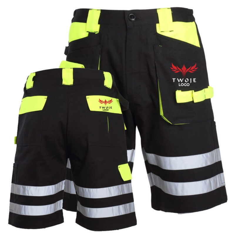 Cotton shorts with reflective stripes Lahti Pro L40705 with your print