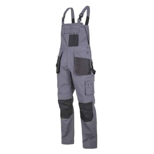 GREY WORK DUNGAREES PROTECTIVE TROUSERS WITH BIB STRAP LAHTI PRO L40616